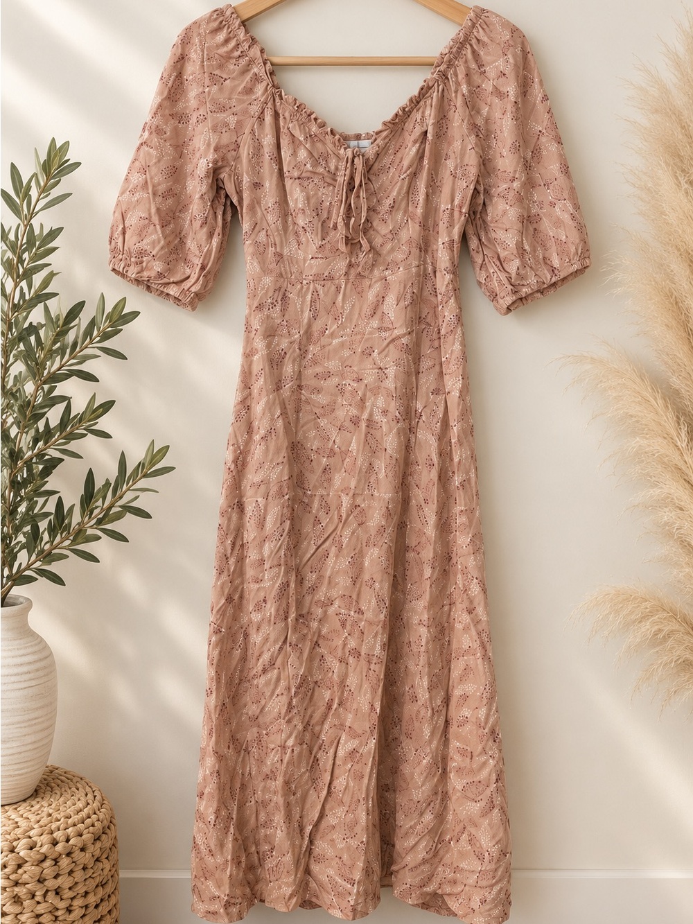 Sincerely Jules Blush Patterned mid Sleeve Dress z